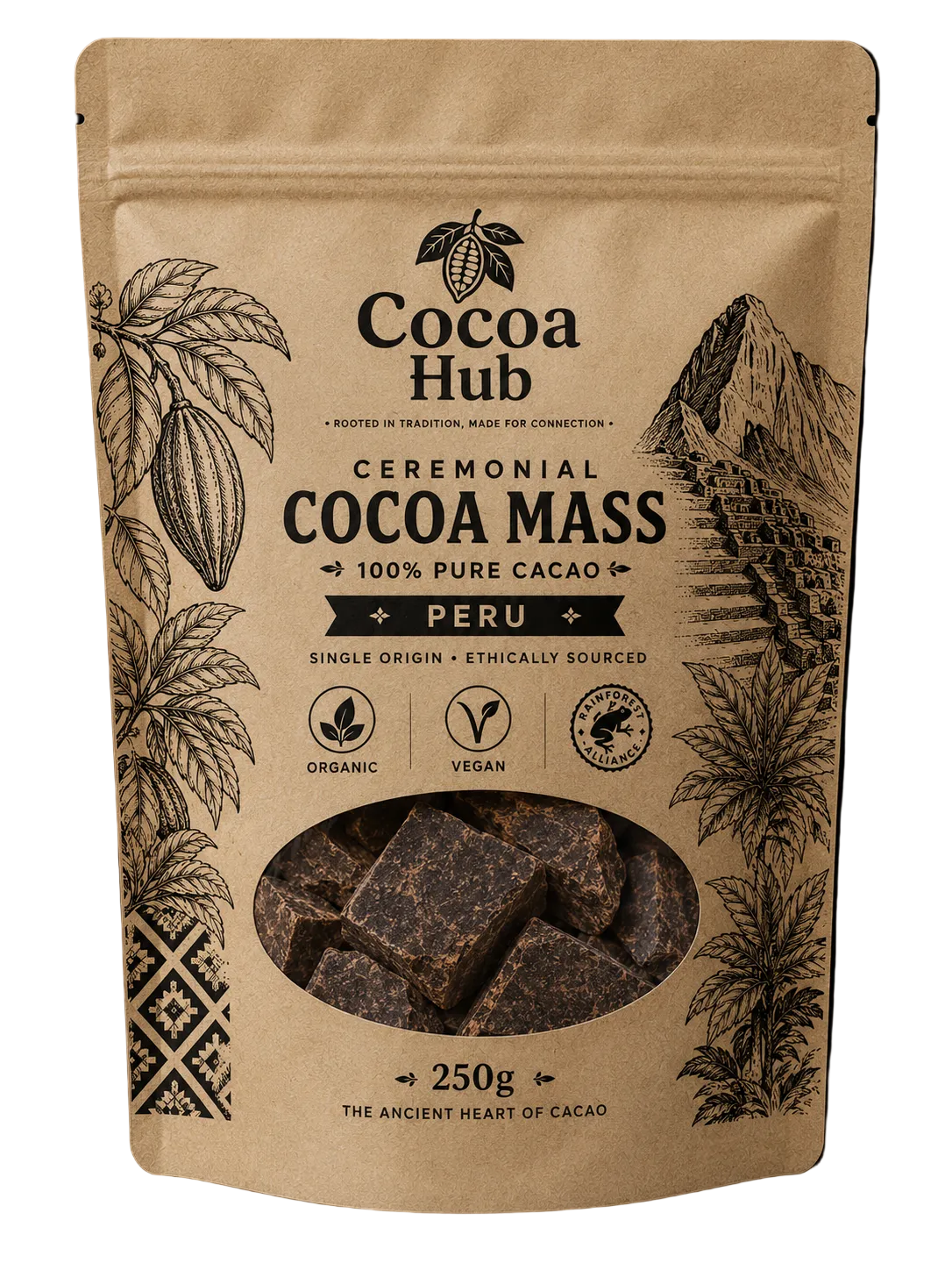 Single Origin Peruvian Ceremonial Cacao Mass 250g