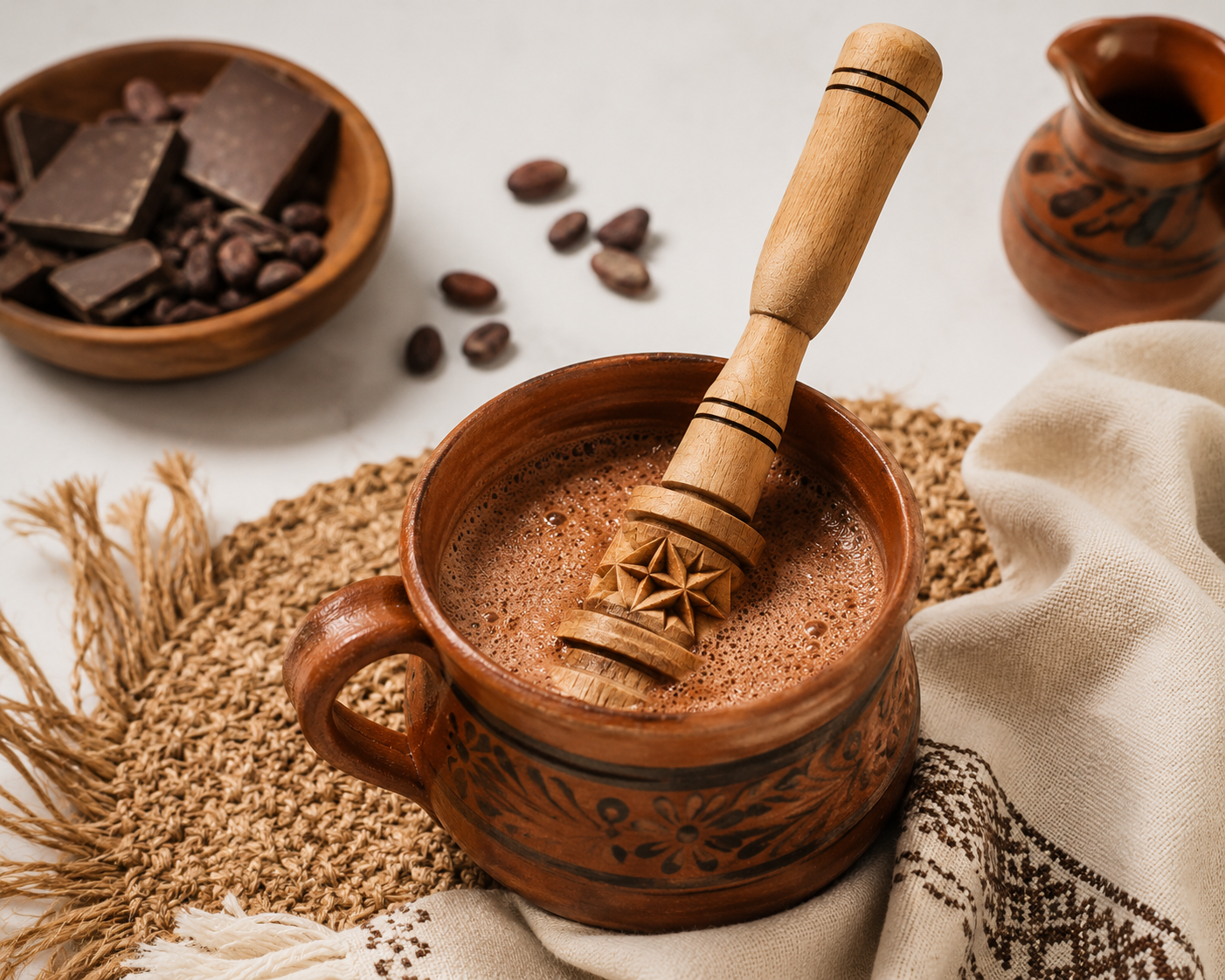 Traditional Mexican Molinillo Chocolate Whisk – Hand Carved Wooden Frother